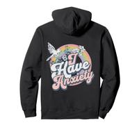 I Have Anxiety Floral Dove Retro Rainbow Citation Sweat à Capuche