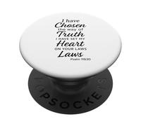 I Have Chosen The Way of Truth Psaume 119:30 Christian Faith PopSockets PopGrip Adhésif
