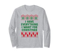 I Have Everything I Want for Christmas Funny Couples Pajamas Manche Longue