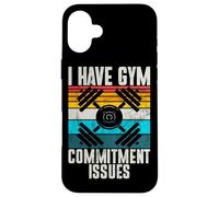 I Have Gym Commitment Issues Haltères d'entraînement rétro Coque pour iPhone 16 Plus