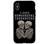 I Have Homosexual Tendencies Hard Skeleton Funny Meme LGBTQ Coque pour iPhone X/XS