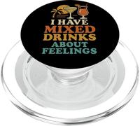 I Have Mixed Drinks About Feelings Funny Citation Vacation PopSockets PopGrip pour MagSafe