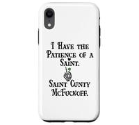 I Have Patience of a Saint Cunty McFuckoff Funny St Patricks Coque pour iPhone XR