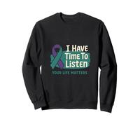 I Have Time to Listen Ruban Turquoise Violet Prévention Sweatshirt