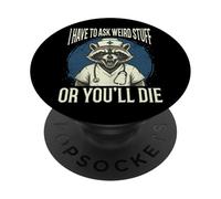 I Have to Ask Weird Stuff Or You'll Die Mème Grenouille PopSockets PopGrip Adhésif