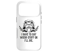 I Have to Say Weird Stuff Or I'll Die Frog Drinking Coffee Coque pour iPhone 17 Pro