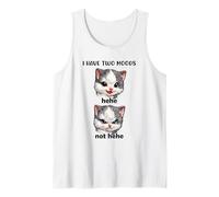 I Have Two Moods Hehe Not Hehe Cute Cat Face Meme Coworker Débardeur