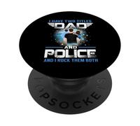 I Have Two Titles Dad and Police Funny Fathers Day PopSockets PopGrip Adhésif