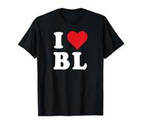 I Heart BL Initials I Love B.L. First And Last Name B L T-Shirt