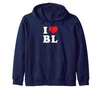 I Heart BL Initials I Love B.L. Prénom et nom de Famille B L Sweat à Capuche
