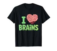 I Heart Brains Zombie Halloween Anatomie Science Lover T-Shirt