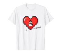 I Heart Christmas I Love Christmas Pixel Snowman Gamer Kids T-Shirt