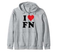 I Heart FN Initials I Love F.N. First and Last Name F N Sweat à Capuche