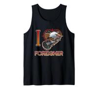 I Heart Foreigner Bald Eagle American Flag Retro Rack Band Débardeur