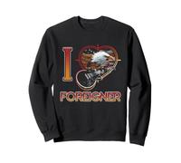 I Heart Foreigner Bald Eagle American Flag Retro Rack Band Sweatshirt