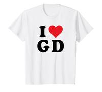 I Heart GD Initials I Love G.D. Prénom et nom de Famille G D T-Shirt, Enfant, Blanc, 6 Ans