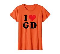 I Heart GD Initials I Love G.D. Prénom et nom de Famille G D T-Shirt, Femme, Orange, S