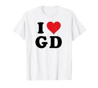 I Heart GD Initials I Love G.D. Prénom et nom de Famille G D T-Shirt, Homme, Blanc, S