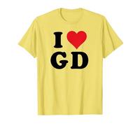 I Heart GD Initials I Love G.D. Prénom et nom de Famille G D T-Shirt, Homme, Citron, S