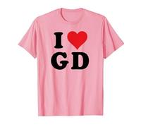 I Heart GD Initials I Love G.D. Prénom et nom de Famille G D T-Shirt, Homme, Rose, S