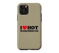 I Heart Hot Werewolves Funny Lycanthrope Lycanthrope Moon Wolf Man Coque pour iPhone 11 Pro