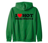 I Heart Hot Werewolves Funny Lycanthrope Lycanthrope Moon Wolf Man Sweat à Capuche