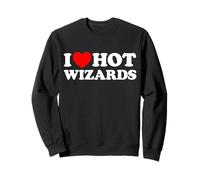 I Heart Hot Wizards Drôle Magie Magique Sorcier Amour Sweatshirt