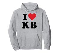 I Heart KB Initials I Love K.B. Prénom et nom de Famille K B Sweat à Capuche