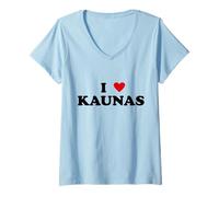 I Heart Lituania City - I Love Kaunas T-Shirt avec Col en V