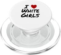I Heart (Love) Blanc Filles Sexy Hot Attraction Beautiful PopSockets PopGrip pour MagSafe