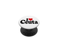 I Heart Love Ceuta Espagne Afrique du Nord (Texte Noir) PopSockets PopGrip Adhésif