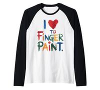 I Heart Love to Finger Paint I'm Paint Cute Couple Valentine Manche Raglan