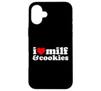 I Heart Milf & Cookies - Funny Milk Love Hot Sweet Moms Blague Coque pour iPhone 16 Plus