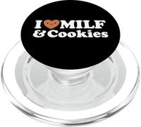 I Heart Milf & Cookies - Funny Milk Love Hot Sweet Moms Blague PopSockets PopGrip pour MagSafe