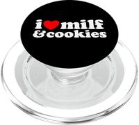 I Heart Milf & Cookies - Funny Milk Love Hot Sweet Moms Blague PopSockets PopGrip pour MagSafe