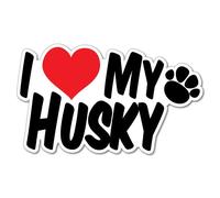 I Heart My Husky Sticker Decal Stickers Pet Art Laptop