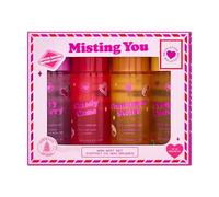 I Heart Revolution Misting You Mini Body Gift Set, 4 mini brumes parfumées festives, format voyage, Végan et non testé sur les animaux