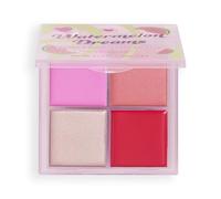 I Heart Revolution Watermelon Dreams Blush & Highlighter Quad, Palette Crème Blush & Enlumineur, Vegan & Cruelty-Free, 2.8g