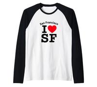 I Heart San Francisco, Cool I Love SF California Graphic Manche Raglan