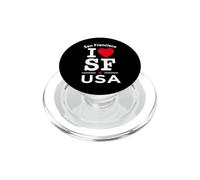 I Heart San Francisco I Love SF USA Californ Graphic Design PopSockets PopGrip pour MagSafe