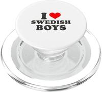 I Heart Swedish Boys Red Heart Funny I Love Swedish Boys PopSockets PopGrip pour MagSafe