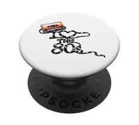 I Heart The 80s Music Cassette nostalgique en Vrac PopSockets PopGrip Adhésif