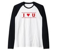 I Heart u | I Love You Hearts I Love U Loving Manche Raglan