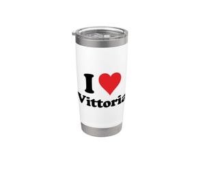 I Heart Vittoria Italy Love Italian Souvenir Gobelet isotherme en acier inoxydable double paroi