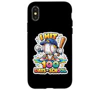 I Hit 100 Days of School Boys Melting Baseball Drip Player Coque pour iPhone X/XS
