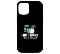 I Hit Things for Christ pour Christian Music Worship Drummers Coque pour iPhone 12/12 Pro