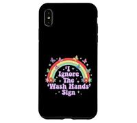 I Ignore The 'Wash Hands' Sign Funny Adult Humour Rainbow Coque pour iPhone XS Max