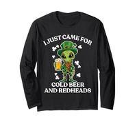 I Just Came for Cold Beer and Redheads Alien St Patrick Day Manche Longue