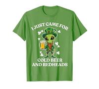 I Just Came for Cold Beer and Redheads Alien St Patrick Day T-Shirt