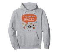 I Just Came Here for The Snacks Funny Food Lover Sweat à Capuche, Unisexe pour Adultes, Gris Chiné, S